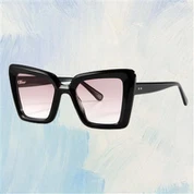 Büyük Boy Kare Çerçeve Asetat Güneş Gözlüğü